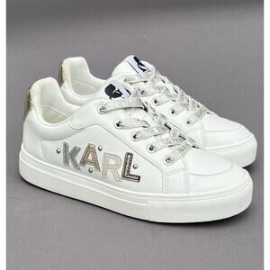 KARL LAGERFELD Women's Cedar Low Top White Sneaker 8 US Size
